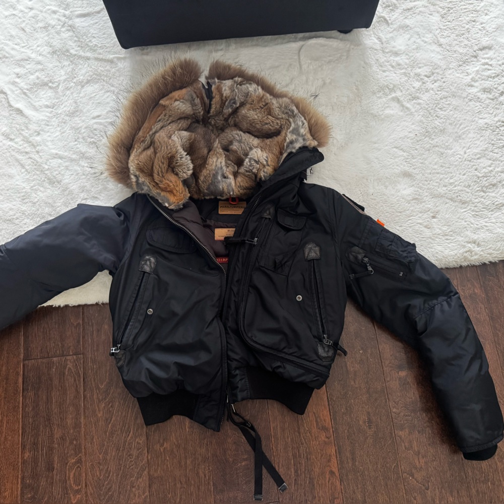 Parajumpers Black Jacket with Fur Lining